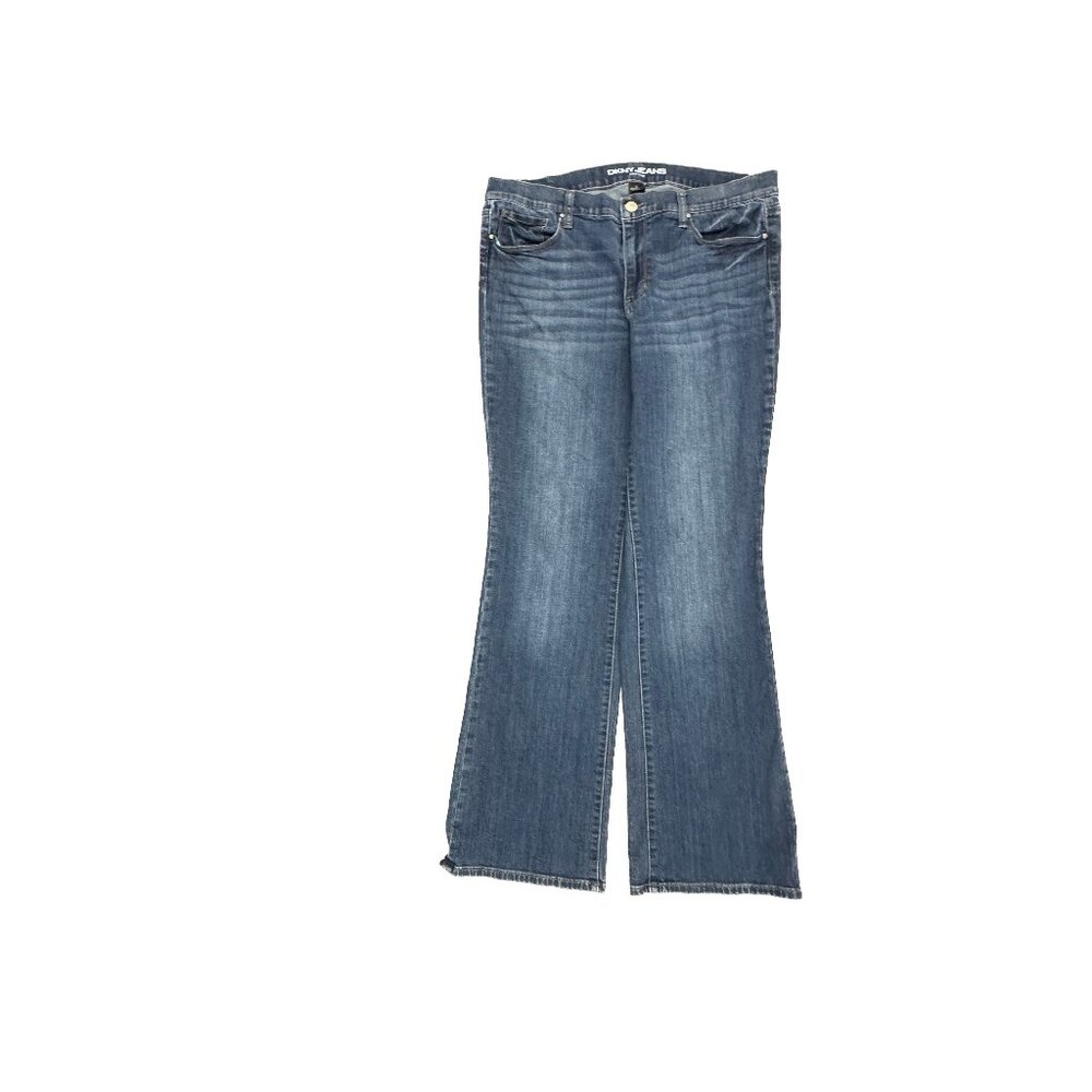 DKNY Jeans Soho Boot Women 12 Blue Dark Wash Bootcut Denim